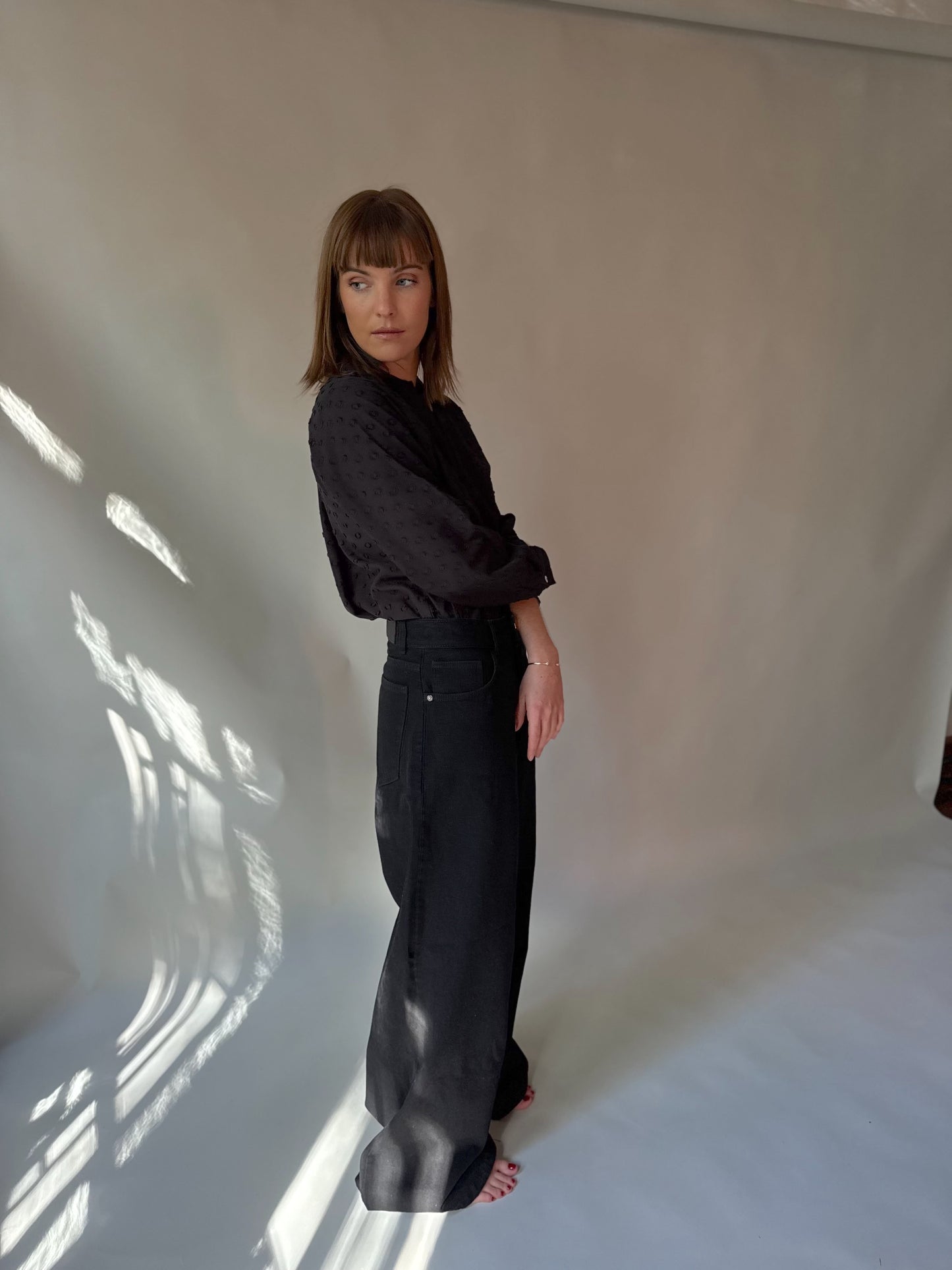 Jeans Wide Leg Negro