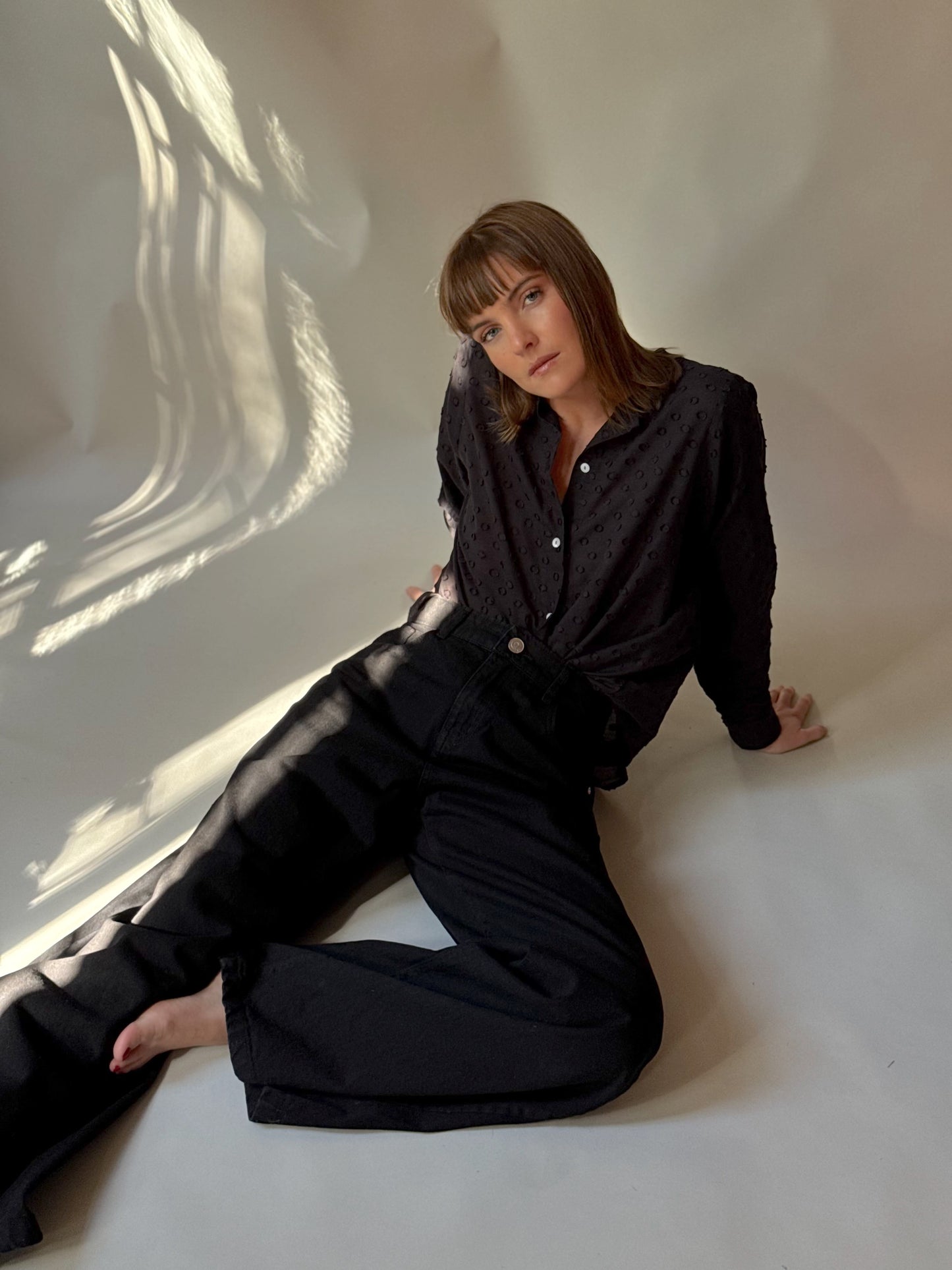 Jeans Wide Leg Negro