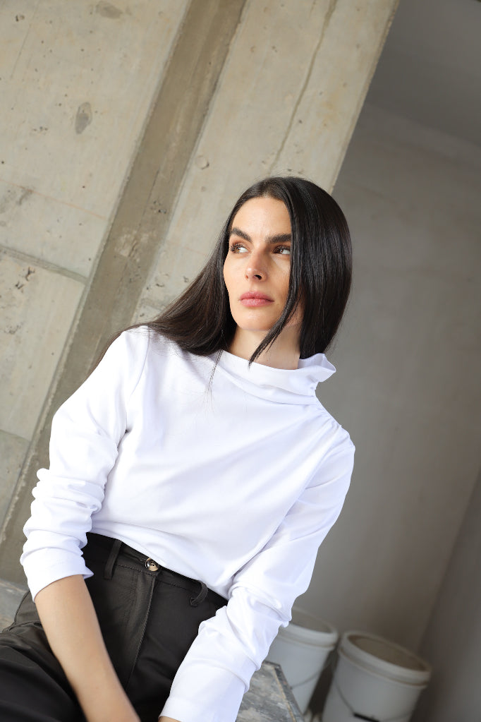 Polera Crisantemo Blanca