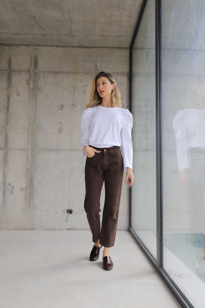 Jeans Straight Café