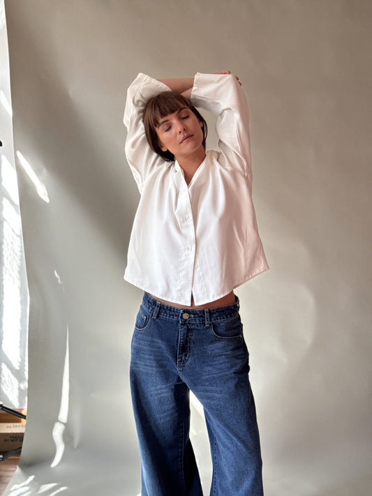 Jeans Wide Leg Azul Oscuro