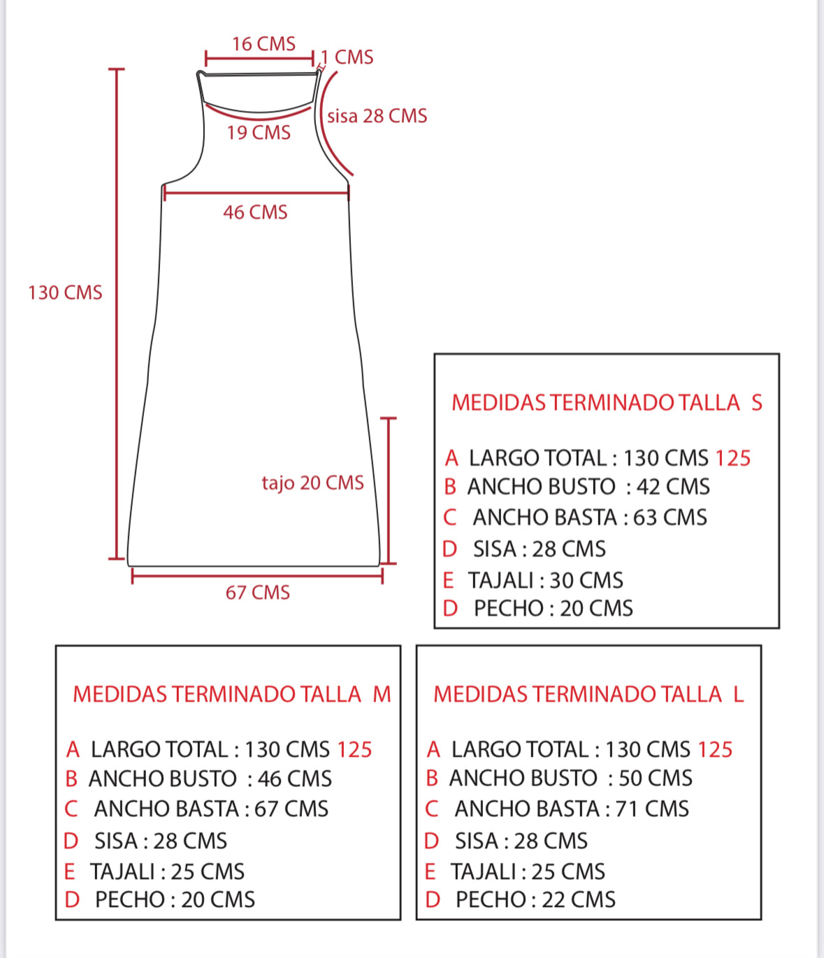 Talla 130 de online pecho