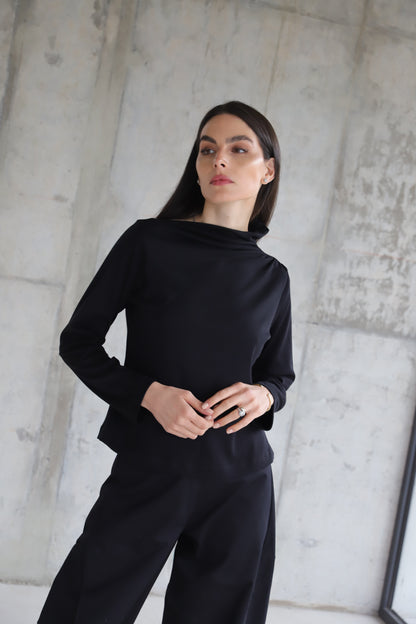 Polera Crisantemo Negra