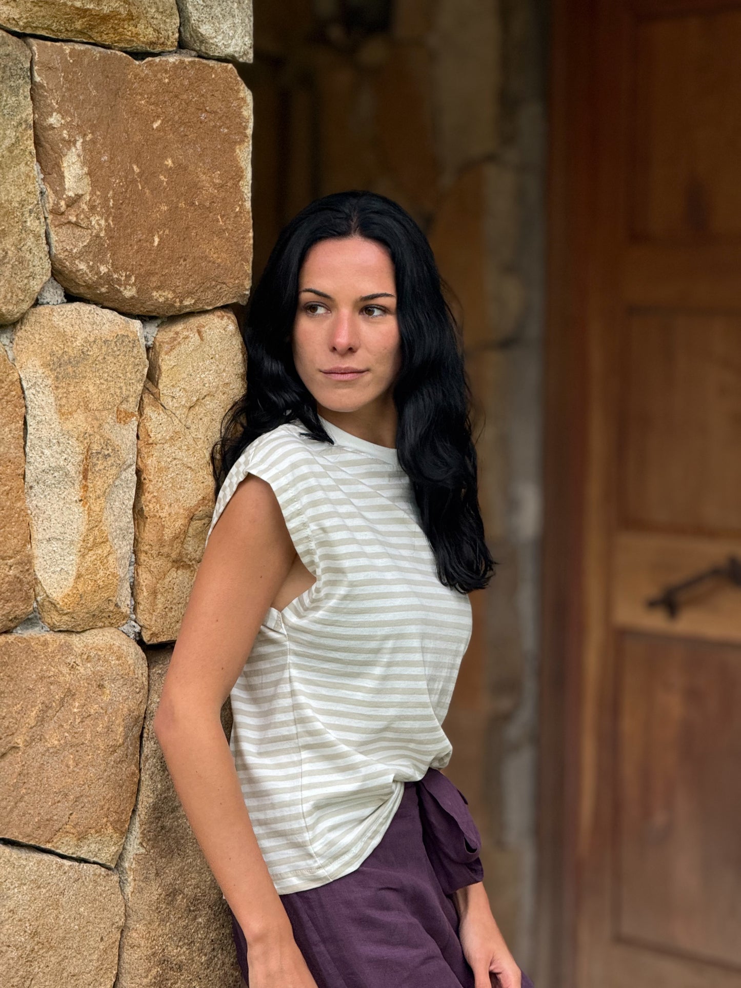 Polera Almendro Rayas