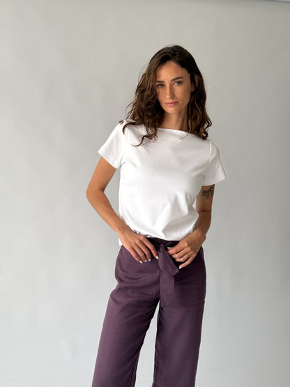 Polera Murta Blanca Manga Corta