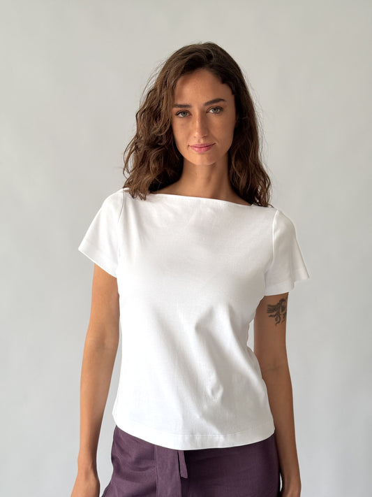 Polera Murta Blanca Manga Corta