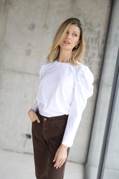 Polera Encina Blanca Manga Larga