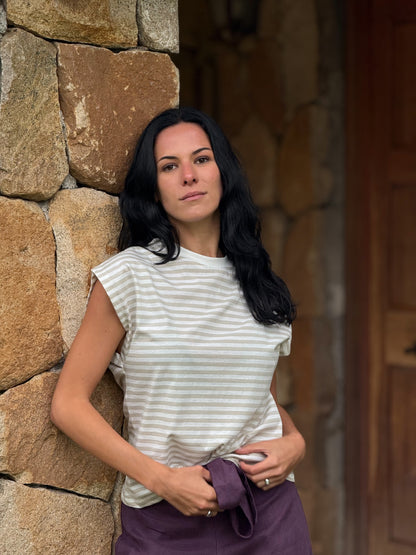 Polera Almendro Rayas