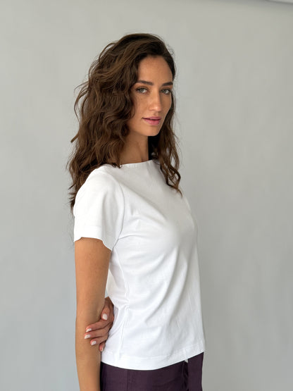 Polera Murta Blanca Manga Corta