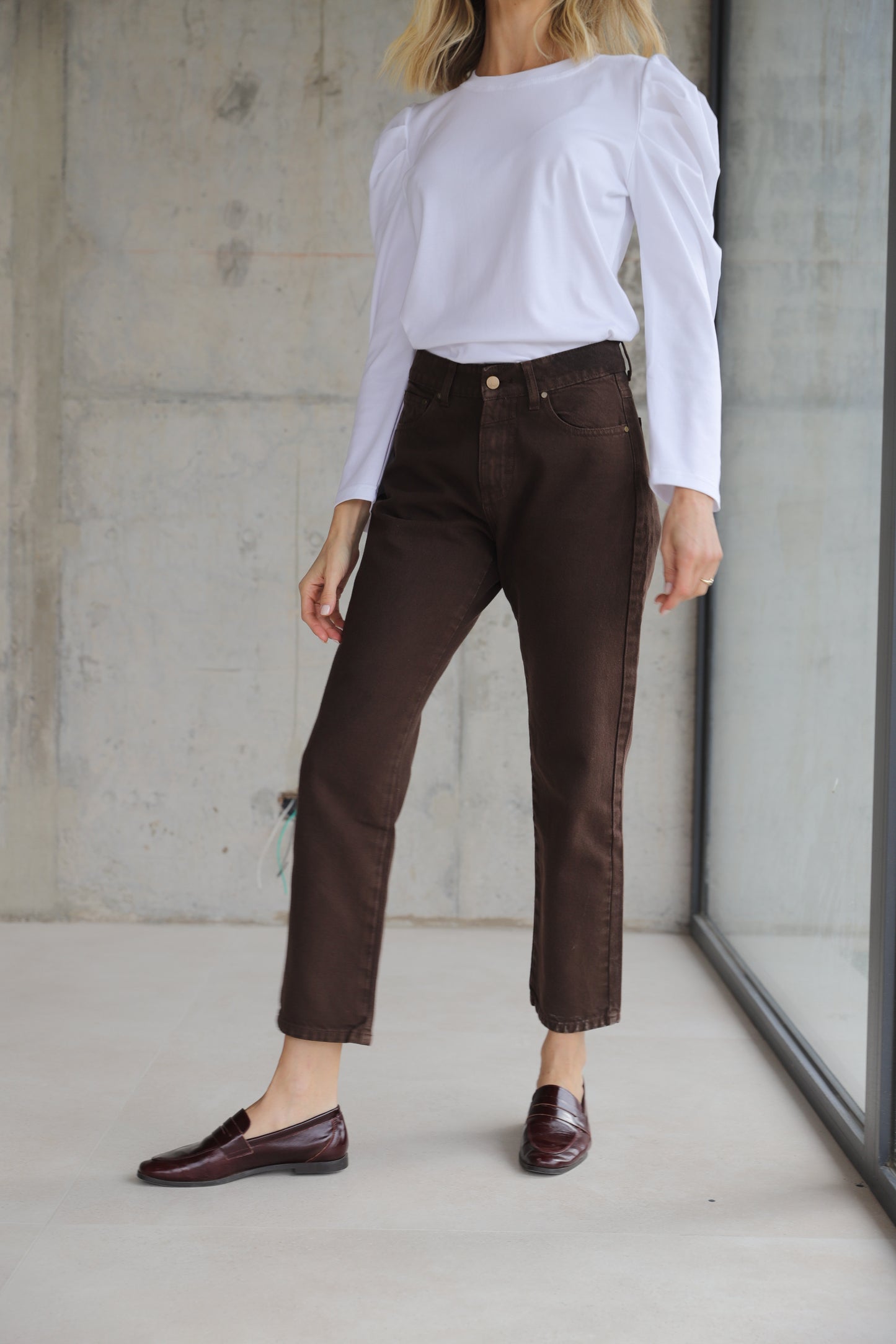 Jeans Straight Café