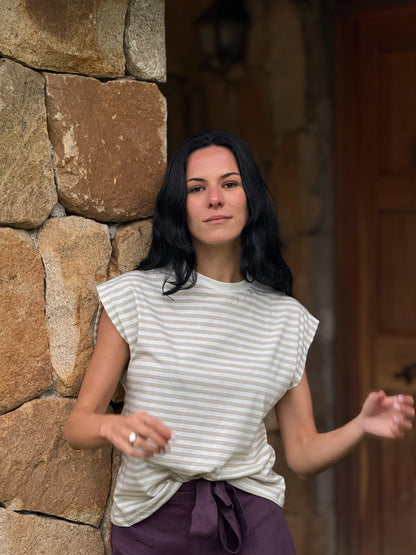 Polera Almendro Rayas