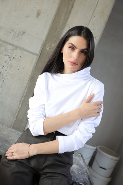 Polera Crisantemo Blanca