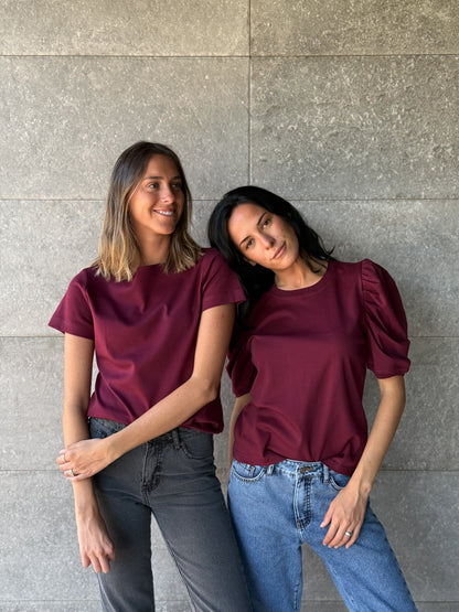 Polera Murta Guinda Manga Corta