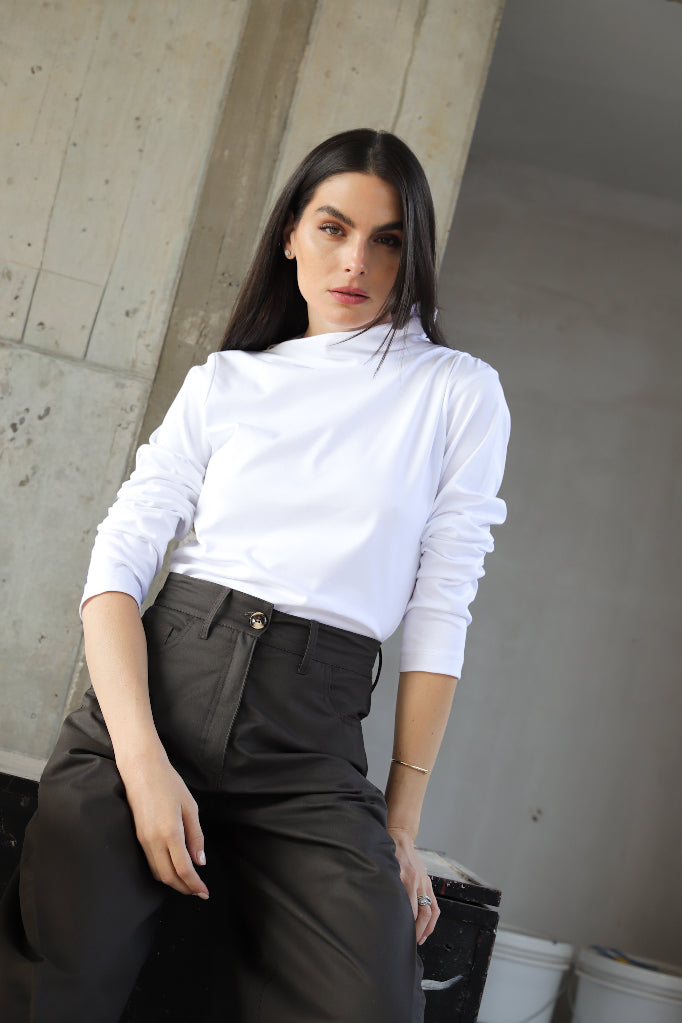 Polera Crisantemo Blanca