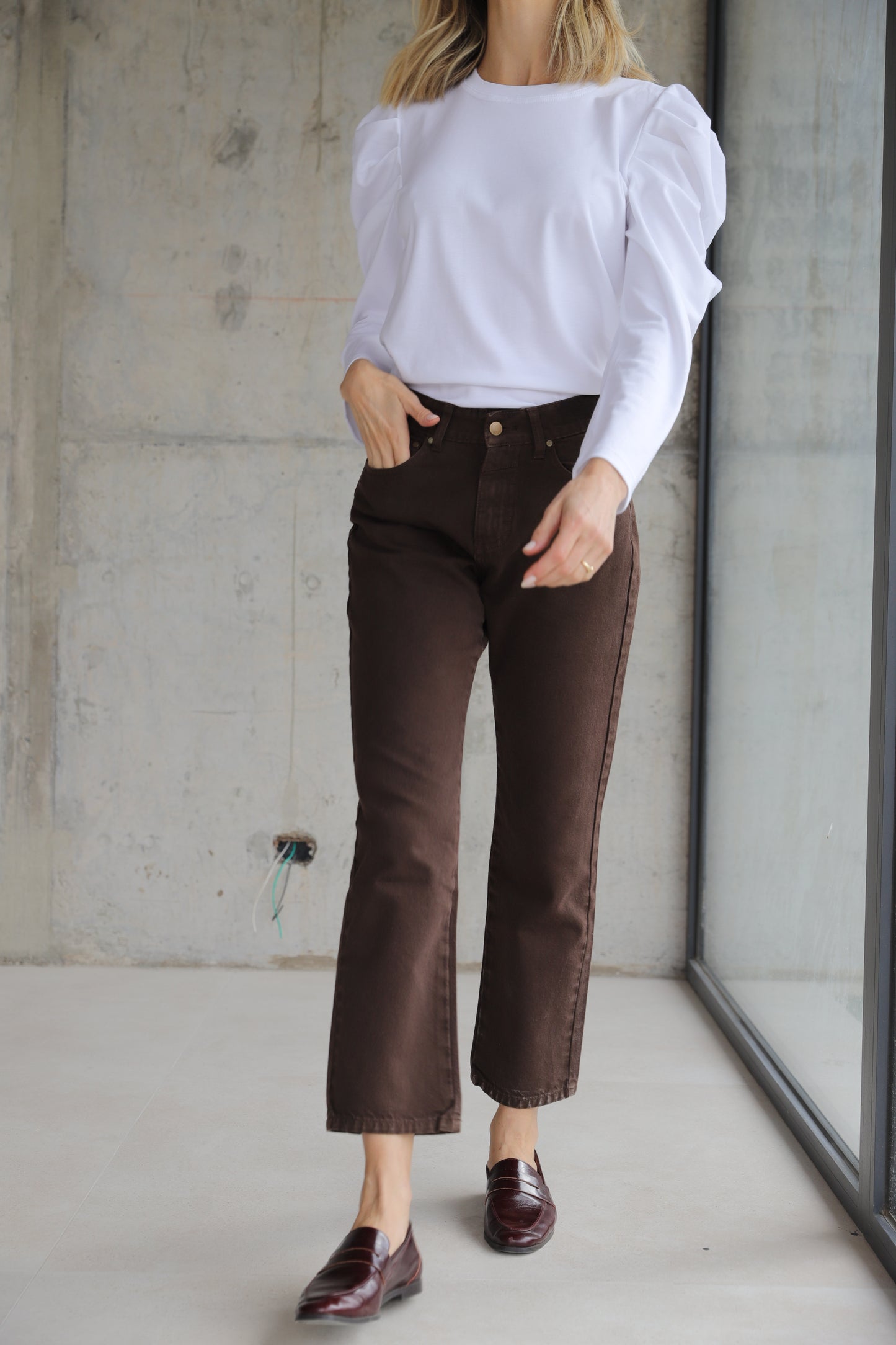 Jeans Straight Café