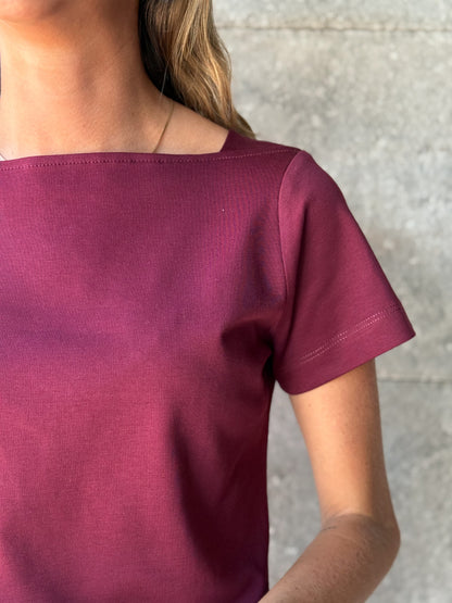 Polera Murta Guinda Manga Corta