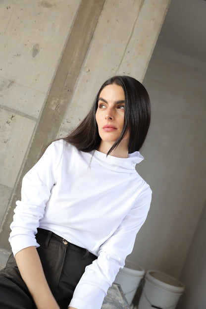 Polera Crisantemo Blanca