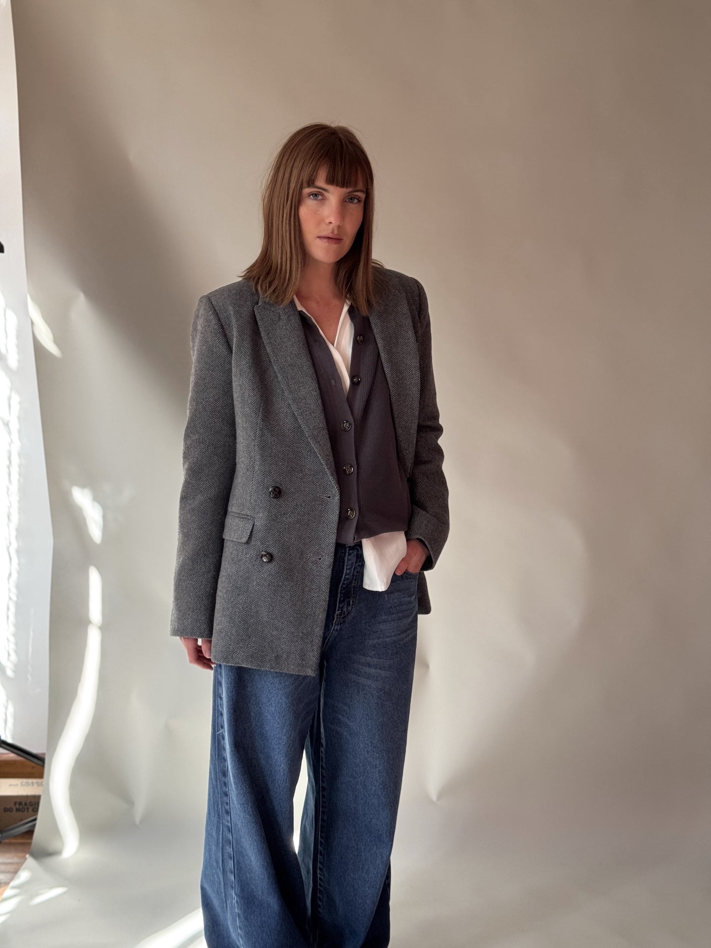 Jeans Wide Leg Azul Oscuro